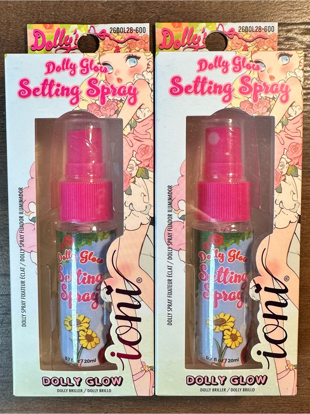 Ioni DOLLY’S ADVENTURE 2pk Dolly Glow Setting Spray ~Dolly Glow~ Hydrating BNIB